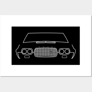 1972 Ford Gran Torino classic car outline graphic (white) Posters and Art